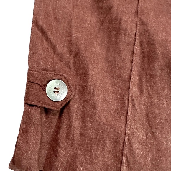 Marciano Brown Linen Capri Pants Size 4 - Picture 6 of 17